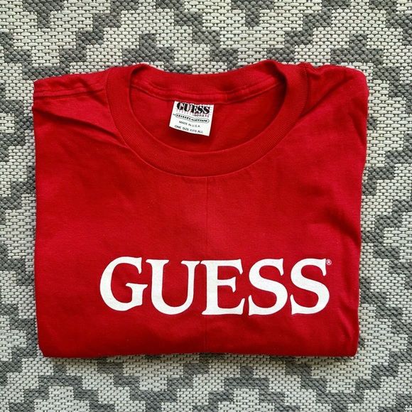 T-shirt Vintage Guess 1993 Par Georges Marciano - Taille L Blanc | T-shirt Femme Occasion Très Bon état, Coton